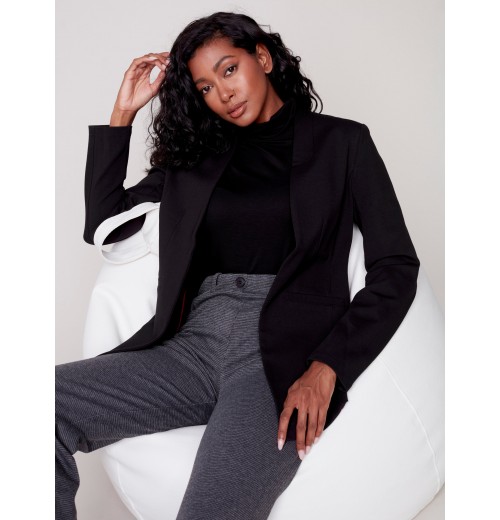 Houndstooth Flare Ponte Pants - Charcoal Houndstooth Flare Ponte Pants - Charcoal