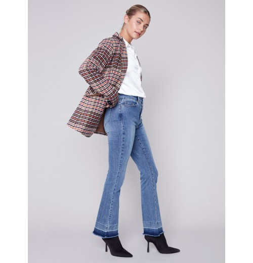 Bootcut Jeans with Contrast Cuff - Medium Blue Bootcut Jeans with Contrast Cuff - Medium Blue