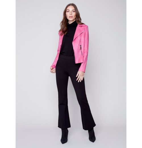 Flare Ponte Pants with Side Slits - Black Flare Ponte Pants with Side Slits - Black