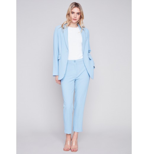 Side Slit Tapered Pants - Sky Side Slit Tapered Pants - Sky