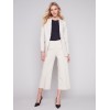 Cropped Wide Leg Pants - Beige Cropped Wide Leg Pants - Beige