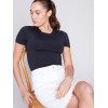 Short-Sleeved Super Stretch Top - Black Short-Sleeved Super Stretch Top - Black