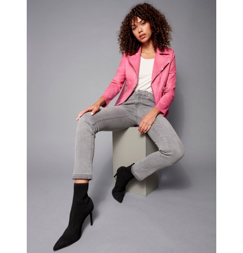 Cuffed Hem Jeans - Soft Gray Cuffed Hem Jeans - Soft Gray