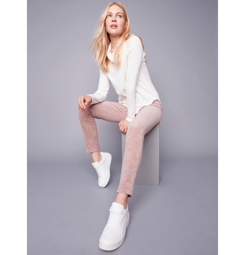 Printed Corduroy Skinny Jeans - Powder Printed Corduroy Skinny Jeans - Powder