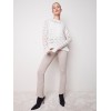 Bootcut Twill Pants with Asymmetrical Fringed Hem - Almond Bootcut Twill Pants with Asymmetrical Fringed Hem - Almond