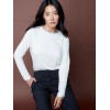 Long-Sleeved Top with Foil Print Detail - Cream Long-Sleeved Top with Foil Print Detail - Cream