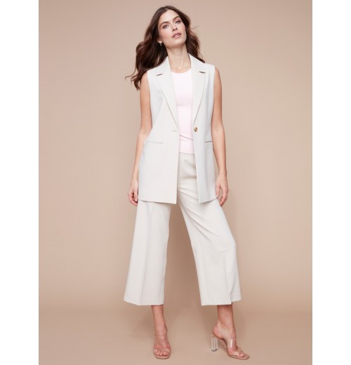 Tailored Blazer Vest - Beige Tailored Blazer Vest - Beige