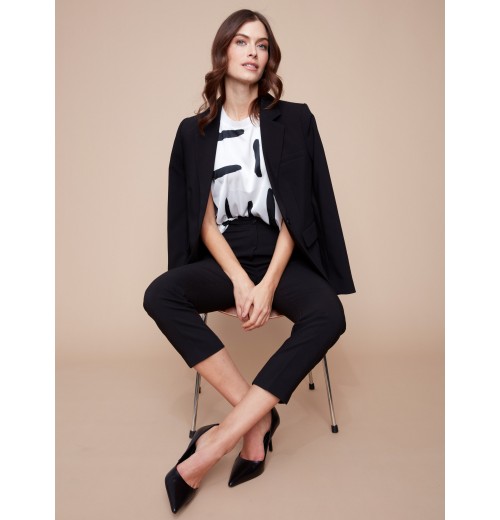 Side Slit Tapered Pants - Black Side Slit Tapered Pants - Black
