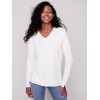 Basic V-Neck Sweater - Ecru Basic V-Neck Sweater - Ecru