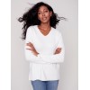 Basic V-Neck Sweater - Ecru Basic V-Neck Sweater - Ecru