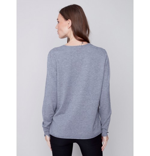 Basic V-Neck Sweater - Gray Basic V-Neck Sweater - Gray
