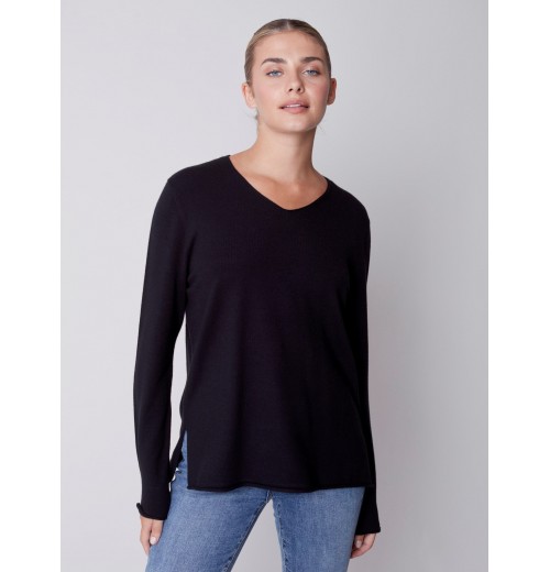 Basic V-Neck Sweater - Black Basic V-Neck Sweater - Black