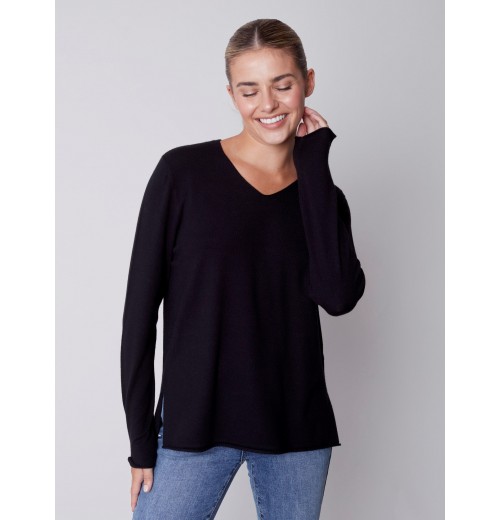 Basic V-Neck Sweater - Black Basic V-Neck Sweater - Black