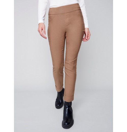 Bengaline Pull-on Pants with Cuff - Truffle Bengaline Pull-on Pants with Cuff - Truffle