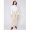Bootcut Corduroy Pants with Asymmetrical Fringed Hem - Natural Bootcut Corduroy Pants with Asymmetrical Fringed Hem - Natural