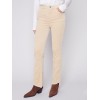 Bootcut Corduroy Pants with Asymmetrical Fringed Hem - Natural Bootcut Corduroy Pants with Asymmetrical Fringed Hem - Natural
