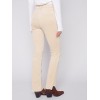 Bootcut Corduroy Pants with Asymmetrical Fringed Hem - Natural Bootcut Corduroy Pants with Asymmetrical Fringed Hem - Natural