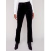 Bootcut Corduroy Pants with Asymmetrical Fringed Hem - Black Bootcut Corduroy Pants with Asymmetrical Fringed Hem - Black