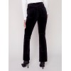 Bootcut Corduroy Pants with Asymmetrical Fringed Hem - Black Bootcut Corduroy Pants with Asymmetrical Fringed Hem - Black