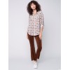 Bootcut Corduroy Pants with Asymmetrical Fringed Hem - Truffle Bootcut Corduroy Pants with Asymmetrical Fringed Hem - Truffle