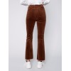 Bootcut Corduroy Pants with Asymmetrical Fringed Hem - Truffle Bootcut Corduroy Pants with Asymmetrical Fringed Hem - Truffle