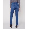 Bootcut Jeans with Asymmetrical Fringed Hem - Blue Jean Bootcut Jeans with Asymmetrical Fringed Hem - Blue Jean