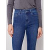 Bootcut Jeans with Asymmetrical Fringed Hem - Blue Jean Bootcut Jeans with Asymmetrical Fringed Hem - Blue Jean