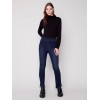 Bootcut Jeans with Asymmetrical Fringed Hem - Blue Black Bootcut Jeans with Asymmetrical Fringed Hem - Blue Black