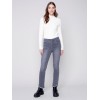 Bootcut Jeans with Asymmetrical Fringed Hem - Medium Gray Bootcut Jeans with Asymmetrical Fringed Hem - Medium Gray
