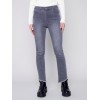 Bootcut Jeans with Asymmetrical Fringed Hem - Medium Gray Bootcut Jeans with Asymmetrical Fringed Hem - Medium Gray