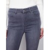 Bootcut Jeans with Asymmetrical Fringed Hem - Medium Gray Bootcut Jeans with Asymmetrical Fringed Hem - Medium Gray