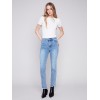 Bootcut Jeans with Asymmetrical Hem - Light Blue Bootcut Jeans with Asymmetrical Hem - Light Blue