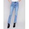Bootcut Jeans with Asymmetrical Hem - Light Blue Bootcut Jeans with Asymmetrical Hem - Light Blue