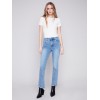 Bootcut Jeans with Asymmetrical Hem - Light Blue Bootcut Jeans with Asymmetrical Hem - Light Blue