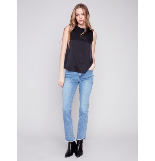 Bootcut Jeans with Asymmetrical Hem - Light Blue Bootcut Jeans with Asymmetrical Hem - Light Blue