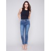 Bootcut Jeans with Asymmetrical Hem - Medium Blue Bootcut Jeans with Asymmetrical Hem - Medium Blue
