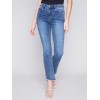 Bootcut Jeans with Asymmetrical Hem - Medium Blue Bootcut Jeans with Asymmetrical Hem - Medium Blue