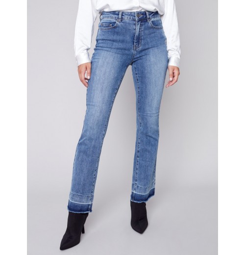 Bootcut Jeans with Contrast Cuff - Medium Blue Bootcut Jeans with Contrast Cuff - Medium Blue