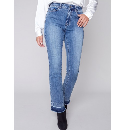 Bootcut Jeans with Contrast Cuff - Medium Blue Bootcut Jeans with Contrast Cuff - Medium Blue