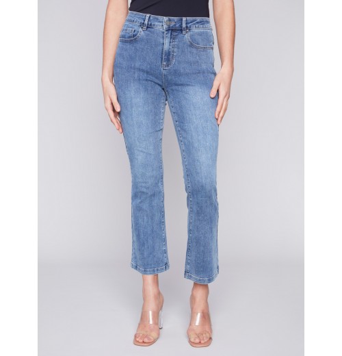 Bootcut Stretch Denim Pants - Medium Blue Bootcut Stretch Denim Pants - Medium Blue