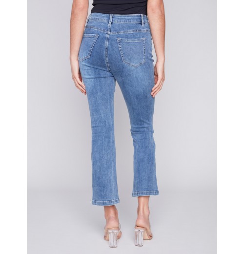 Bootcut Stretch Denim Pants - Medium Blue Bootcut Stretch Denim Pants - Medium Blue