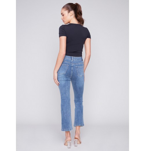 Bootcut Stretch Denim Pants - Medium Blue Bootcut Stretch Denim Pants - Medium Blue