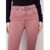 Bootcut Twill Pants with Asymmetrical Fringed Hem - Raspberry Bootcut Twill Pants with Asymmetrical Fringed Hem - Raspberry