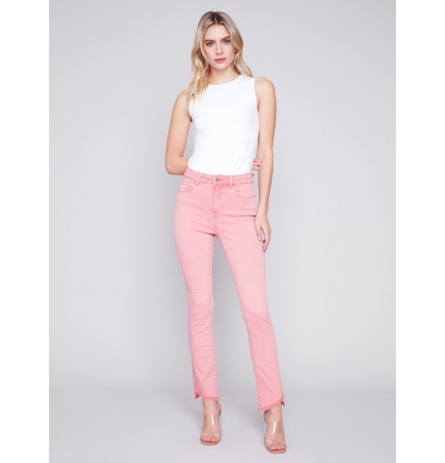 Bootcut Twill Pants with Asymmetrical Hem - Tulip Bootcut Twill Pants with Asymmetrical Hem - Tulip