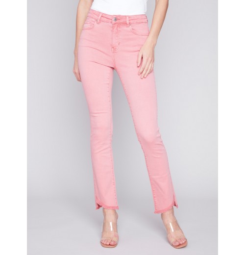 Bootcut Twill Pants with Asymmetrical Hem - Tulip Bootcut Twill Pants with Asymmetrical Hem - Tulip