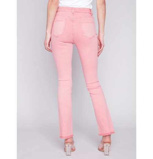 Bootcut Twill Pants with Asymmetrical Hem - Tulip Bootcut Twill Pants with Asymmetrical Hem - Tulip