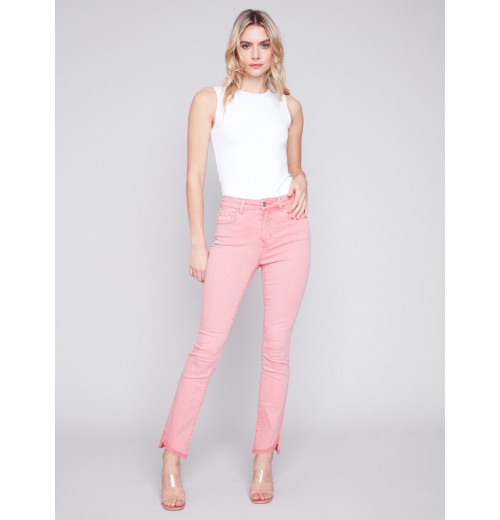 Bootcut Twill Pants with Asymmetrical Hem - Tulip Bootcut Twill Pants with Asymmetrical Hem - Tulip