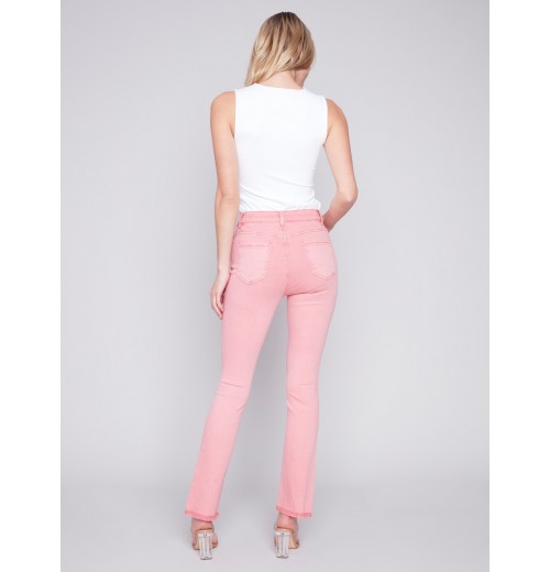 Bootcut Twill Pants with Asymmetrical Hem - Tulip Bootcut Twill Pants with Asymmetrical Hem - Tulip