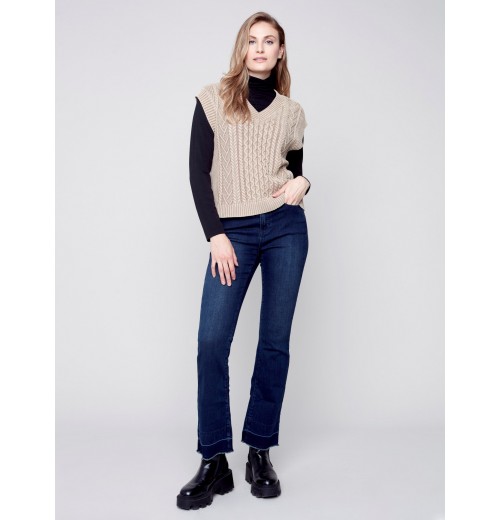 Cable Knit Sweater Vest - Truffle Cable Knit Sweater Vest - Truffle