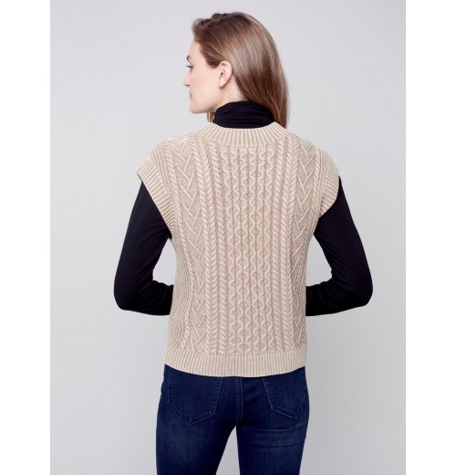 Cable Knit Sweater Vest - Truffle Cable Knit Sweater Vest - Truffle